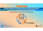 Trening „Jačanje kapaciteta predstavnika/ca organizacija mladih i za mlade za interakciju sa UN mehanizmima“ - promo grafika