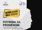 "Potreba za promenom - analiza kapaciteta organizacija civilnog društva u Srbiji za javno zagovaranje" - naslovna strana